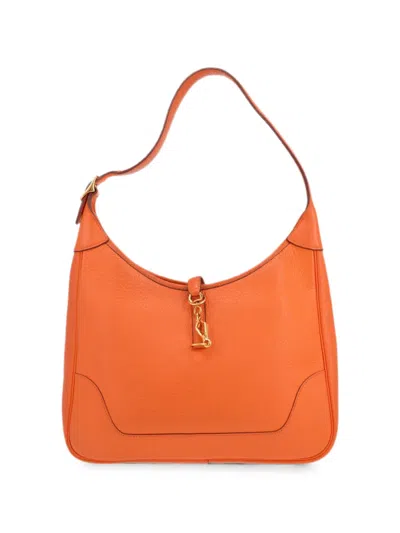 Pre-owned Hermes 2002 Trim Tote Bag In Orange