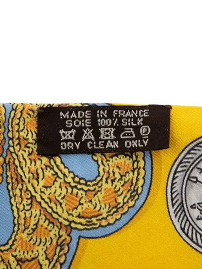 Pre-owned Hermes 2003-2025 Epaulettes Silk Twilly Scarf Scarves In Blue