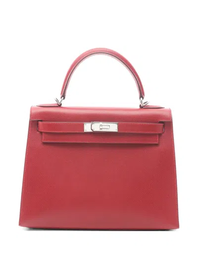 Pre-owned Hermes 2003 28 Kelly Tote Bag In Red