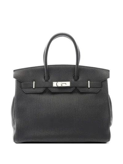 Pre-owned Hermes 2003 35 Birkin Leather Handbag In Black