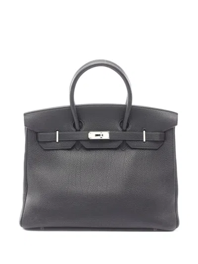 Pre-owned Hermes 2003 Birkin 35 Togo Tote Bag In Black
