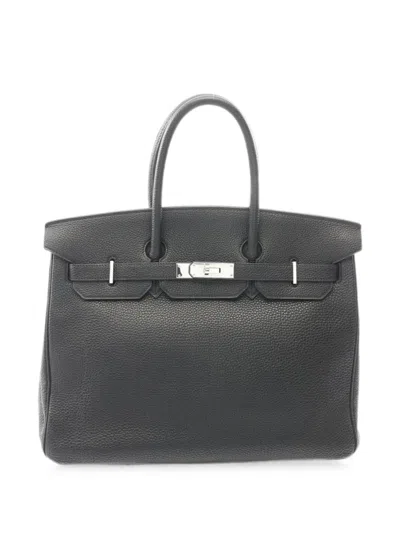 Pre-owned Hermes 2003 Birkin 35 Togo Tote Bag In Black