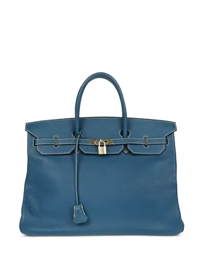 Pre-owned Hermes 2003 Birkin 40 Handbag In Blue