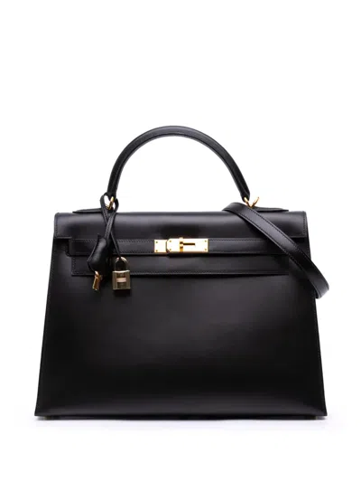 Pre-owned Hermes 2003 Box Calf Kelly Ii Sellier 32 Satchel