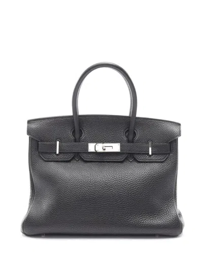 Pre-owned Hermes 2003 Clemence Birkin Retourne 30 Handbag In Black
