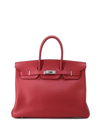 Pre-owned Hermes 2003 Clemence Birkin Retourne 35 Handbag In Red