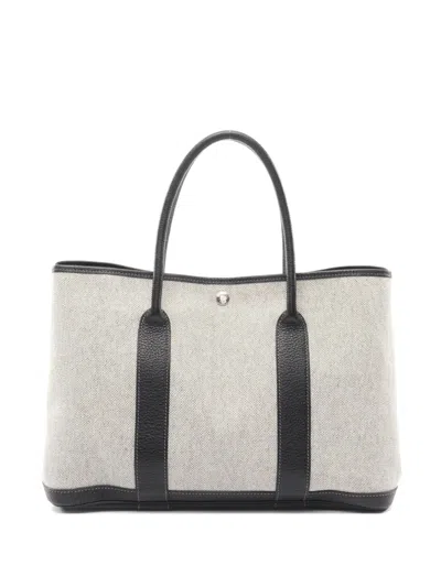 Pre-owned Hermes 2003 Garden Party Pm Shoulder Bag In Gray
