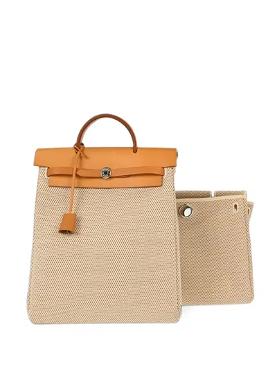 Pre-owned Hermes 2003 Herbag A Dos Backpack In Neutrals
