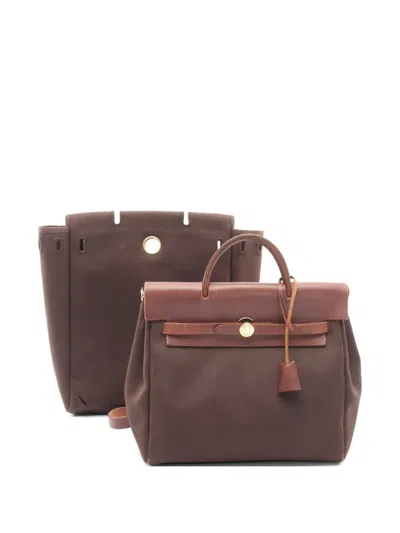 Pre-owned Hermes 2003 Herbag Backpack In Brown