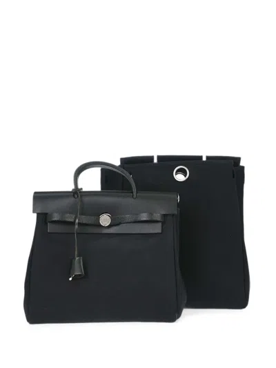 Pre-owned Hermes 2003 Herbag Zip Backpack In Black