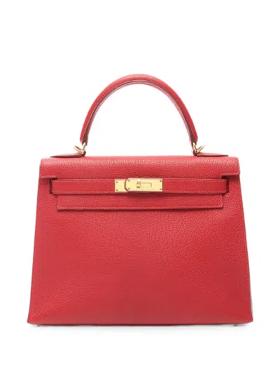 Pre-owned Hermes 2003 Kelly 28 Tote Bag In Red
