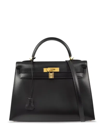 Pre-owned Hermes 2003 Kelly 32 Sellier Two-way Handbag In Black