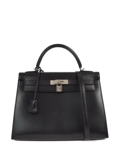 Pre-owned Hermes 2003 Kelly 32 Sellier Two-way Handbag In Black