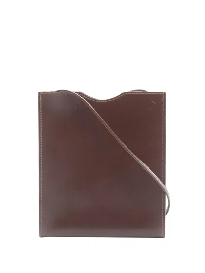 Pre-owned Hermes 2003 Leather Onimetou Crossbody Bag In Brown
