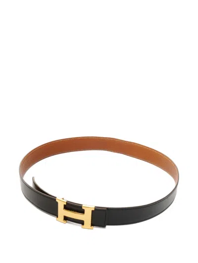 Pre-owned Hermes 2003 Reversible Constance Belt In Black