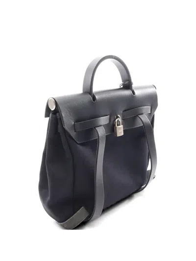 Pre-owned Hermes 2003 Small Herbag Backpack In Black