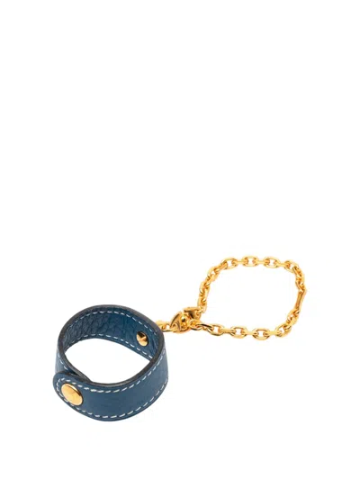 Pre-owned Hermes 2003 Togo Nomad Glove Holder Key Chain In Blue