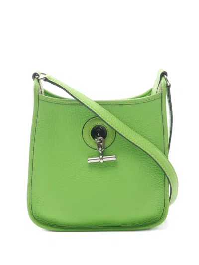 Pre-owned Hermes 2003 Vespa Pm Leather Shoulder Bag In Green