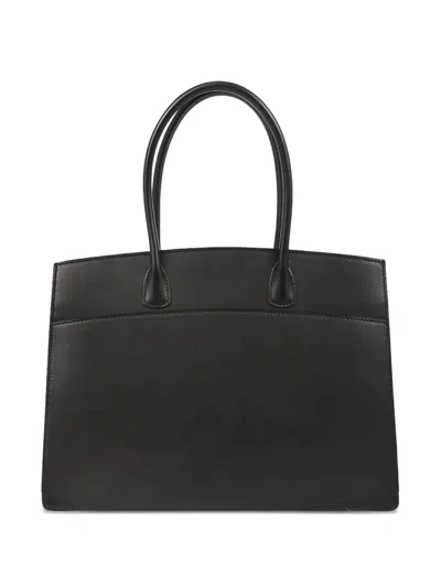 Pre-owned Hermes 2003 White Bus Pm Tote Bag In Black