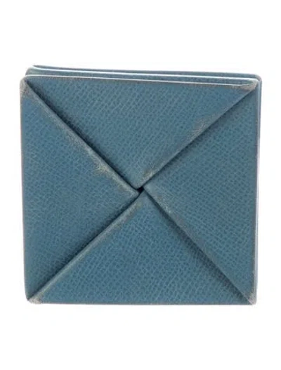 Pre-owned Hermes 2003 Zulu Coin Pouch In Blue