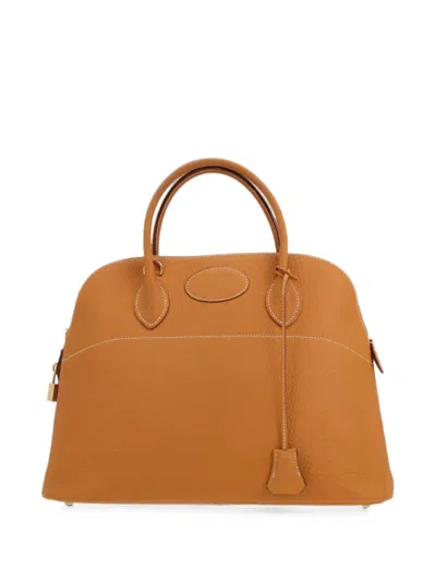 Pre-owned Hermes 2004 35 Bolide Tote Bag In Orange