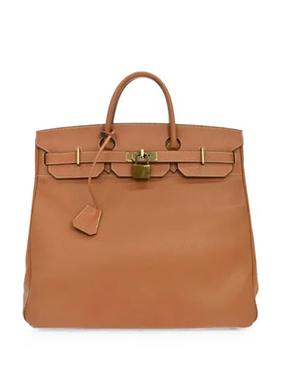 Pre-owned Hermes 2004 45 Ardennes Haut A Courroies Tote Bag In 褐色