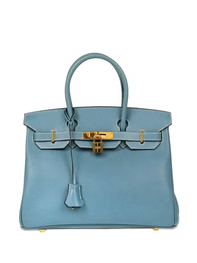 Pre-owned Hermes 2004 Birkin 30 Handbag In Blue