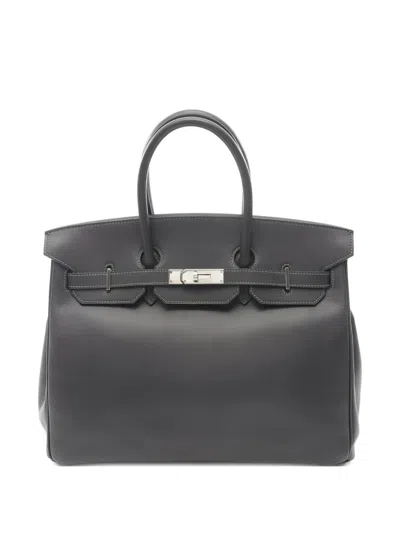Pre-owned Hermes 2004 Birkin 35 Leather Tote Bag In Gray