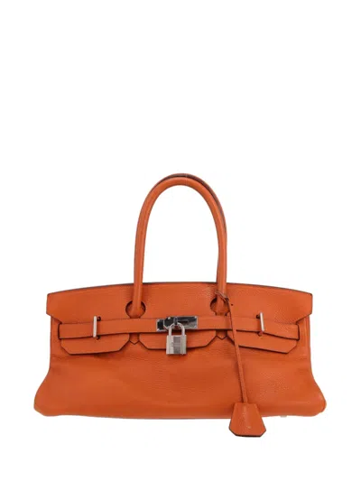 Pre-owned Hermes 2004 Birkin Leather Shoulder Bag In Orange