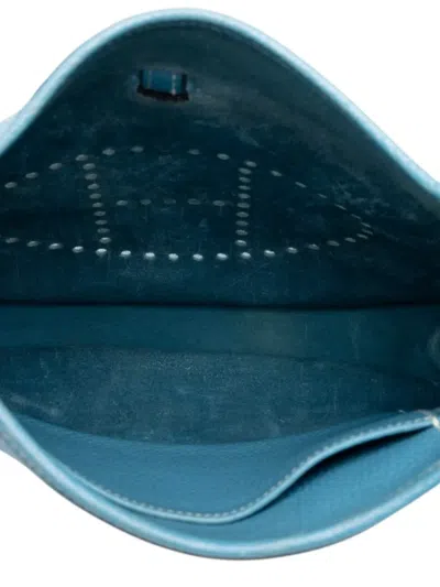Pre-owned Hermes 2004 Clemence Evelyne I 29 Crossbody Bag In Blue