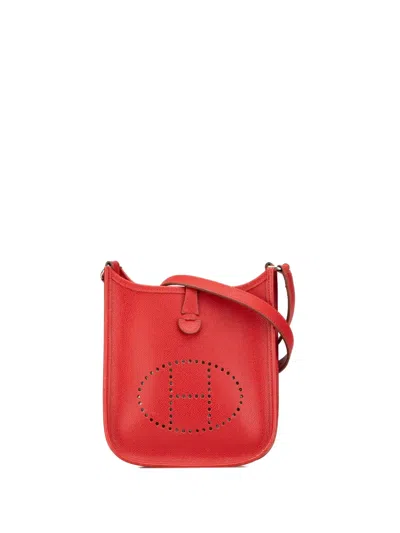 Pre-owned Hermes 2004 Clemence Evelyne Tpm Crossbody Bag In Red