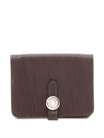Pre-owned Hermes 2004 Dogon Card Case In Brown