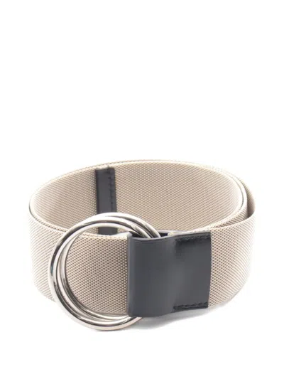 Pre-owned Hermes 2004 Double Ring Belt In Neutral