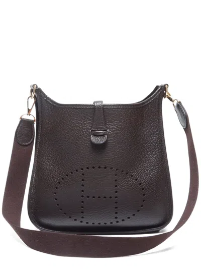 Pre-owned Hermes 2004 Evelyn Pm Shoulder Bag In Brown