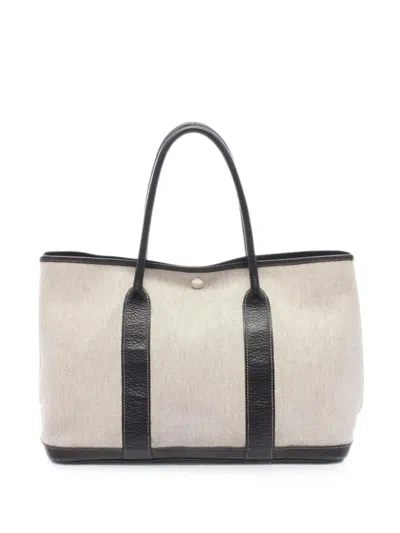 Pre-owned Hermes 2004 Garden Party Pm Tote Bag In Neutrals