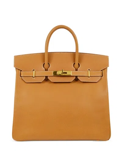 Pre-owned Hermes 2004 Haut À Courroies 32 Handbag In Brown