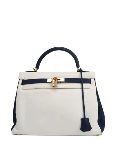 Pre-owned Hermes 2004 Kelly 32 Handbag In White