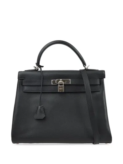 Pre-owned Hermes 2004 Kelly 32 Two-way Handbag In 黑色
