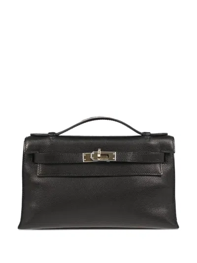 Pre-owned Hermes 2004 Kelly Pochette Handbag In Black