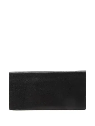 Pre-owned Hermes 2004 Leather Bifold Holder Passport Cover In Black