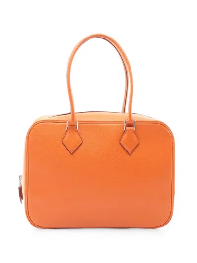Pre-owned Hermes 2004 Plume 28 Tote Bag In Orange