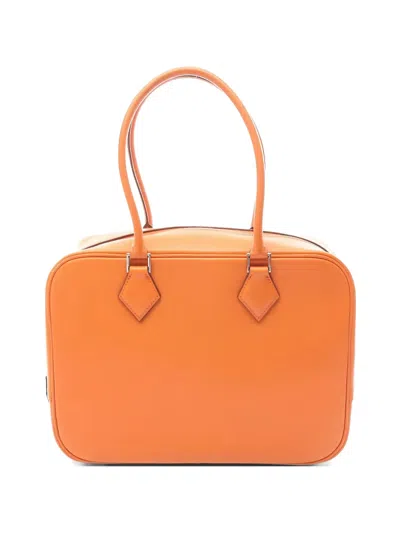 Pre-owned Hermes 2004 Plume Leather Shoulder Bag In Orange