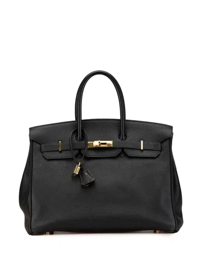 Pre-owned Hermes 2004 Togo Birkin Retourne 35 Handbag In Black