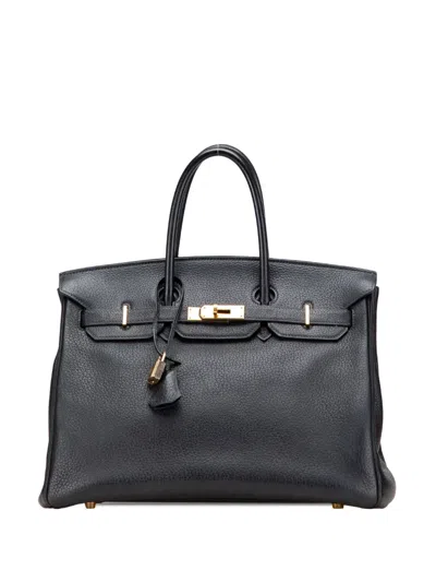 Pre-owned Hermes 2004 Togo Birkin Retourne 35 Handbag In Black