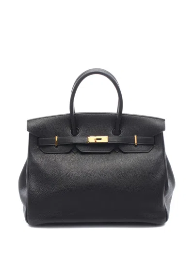 Pre-owned Hermes 2004 Togo Birkin Retourne 35 Handbag In Black