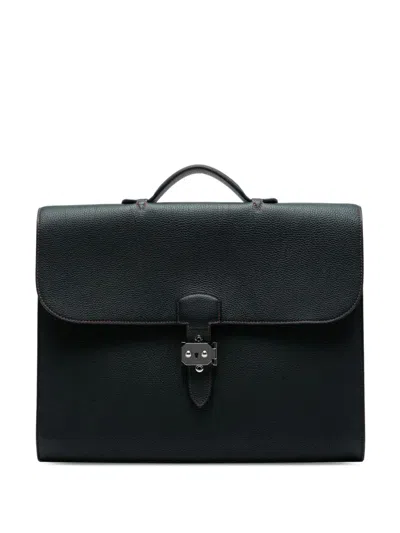 Pre-owned Hermes 2004 Togo Sac A Depeches Verso 38 Business Bag In Red