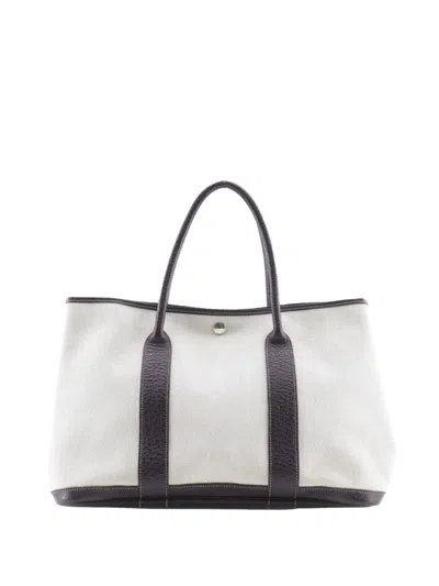Pre-owned Hermes 2004 Toile And Buffle Skipper Garden Party 36 Tote Bag In Brown