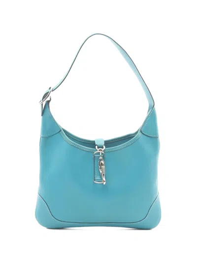Pre-owned Hermes 2004 Trim 24 Shoulder Bag In Blue