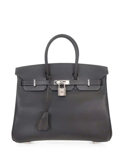 Pre-owned Hermes 2005 25 Birkin Tote Bag In Gray