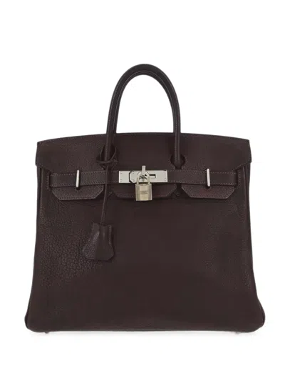Pre-owned Hermes 2005 28 Fjord Hac Haut À Courroies Tote Bag In Brown